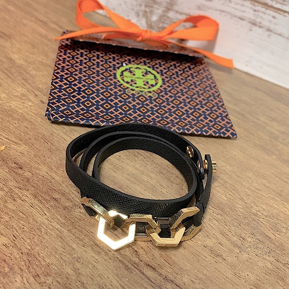 Tory Burch Jewelry Tory Burch Euc Black Saffiano Leather Triple